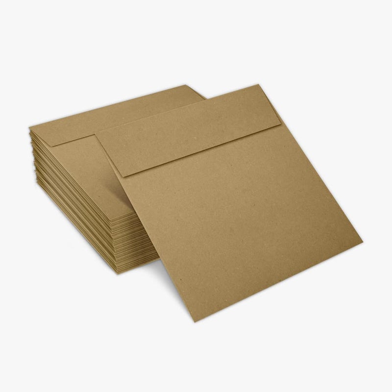 LUXPaper Square Invitation Envelopes | Peel & Press | 5 1/2" x 5 1/2" | Grocery Bag Brown | 70lb. Text | 50 Qty - Image 5